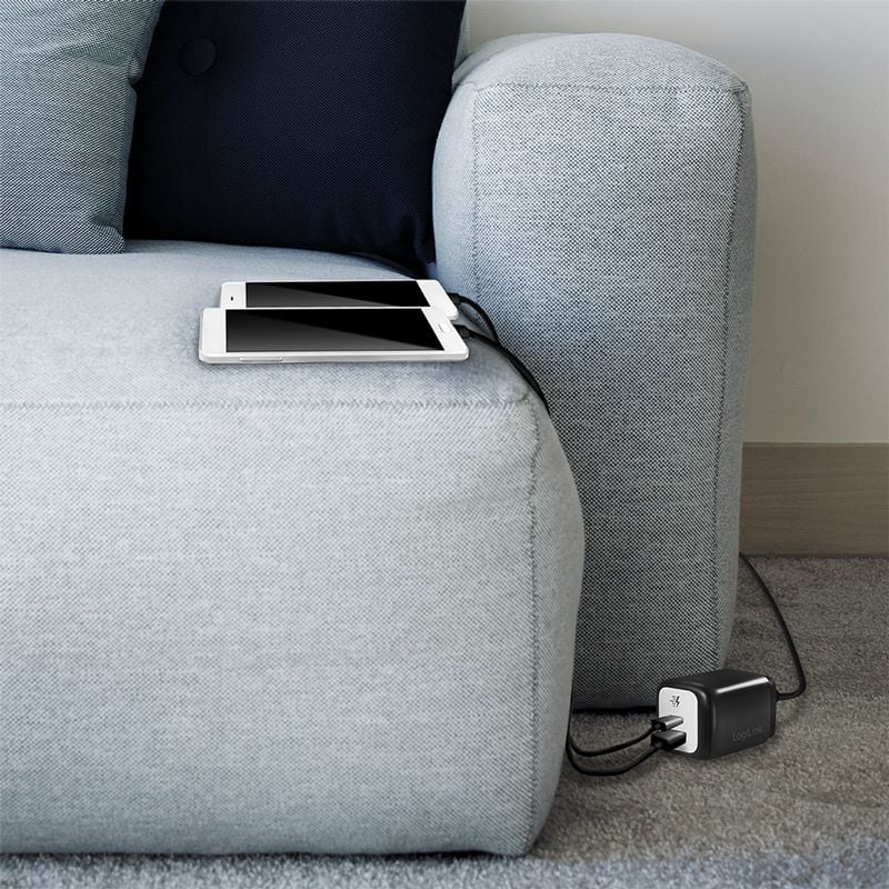Caricatore Alimentatore GaN 1x USB-C™ 1x USB-A 30W con Cavo - Logilink IPW-USB-CBLCA30