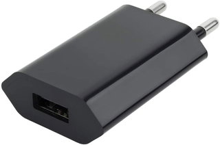 1 USB Charger Compact European Plug Black - Techly IPW-USB-ECBKG