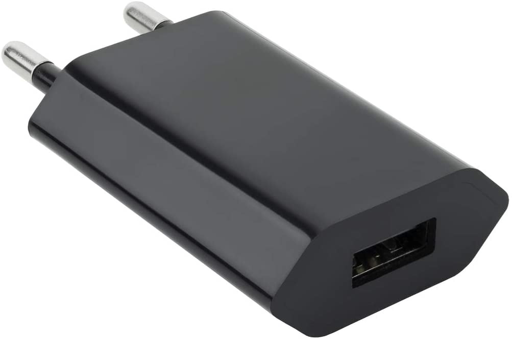 Caricatore USB 1A Compatto Spina Europea Nero - Techly IPW-USB-ECBKG
