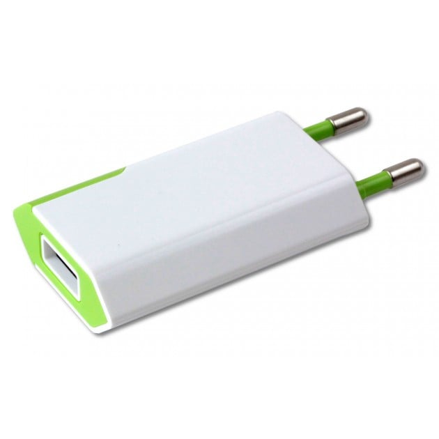 Caricatore USB 1A Compatto Spina Europea Bianco/Verde - Techly IPW-USB-ECWG