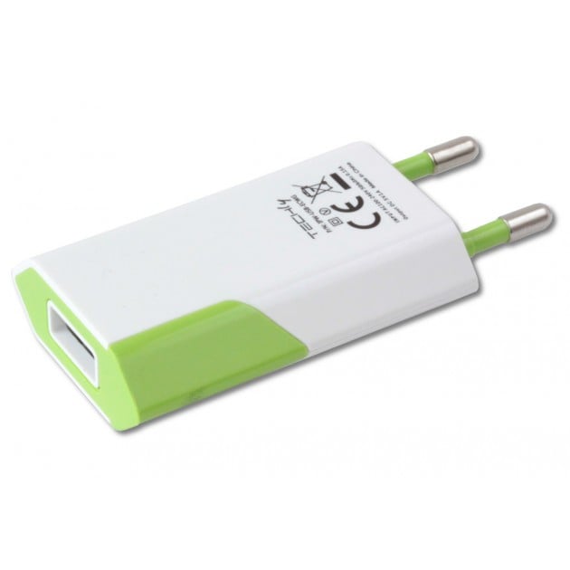 Caricatore USB 1A Compatto Spina Europea Bianco/Verde - Techly IPW-USB-ECWG