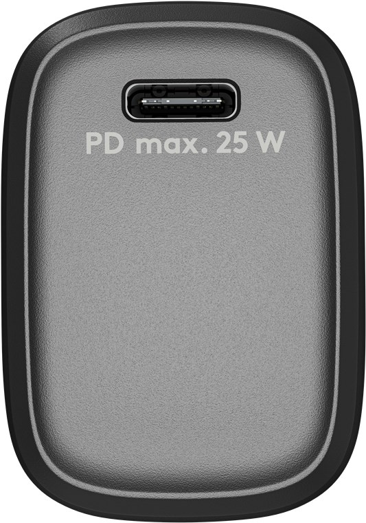 Caricatore Alimentatore GaN USB-C™ PD da Muro 25W Nero - Goobay IPW-USB-G25BK