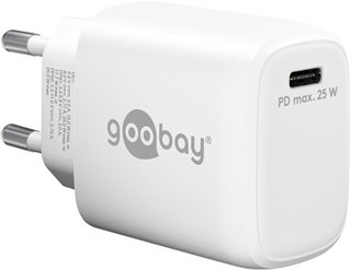 GAN USB-C PD 25 W Charger from White Wall - Goobay IPW-USB-G 25 WH