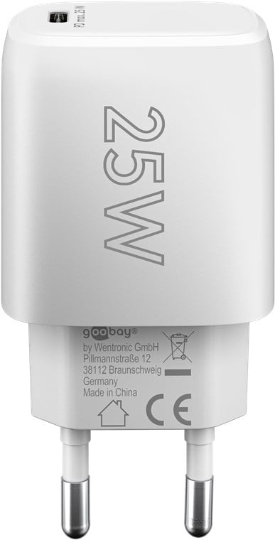 GAN USB-C PD 25 W Charger from White Wall - Goobay IPW-USB-G 25 WH