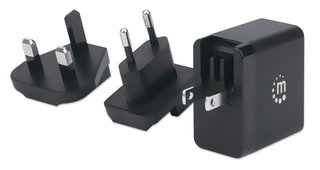Wall Charger GAN Tech 65 W USB-C PD travel - Manhattan IPW-USB-G 65 W
