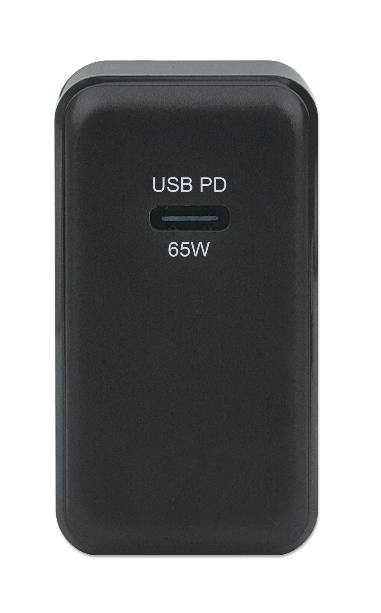 Wall Charger GAN Tech 65 W USB-C PD travel - Manhattan IPW-USB-G 65 W
