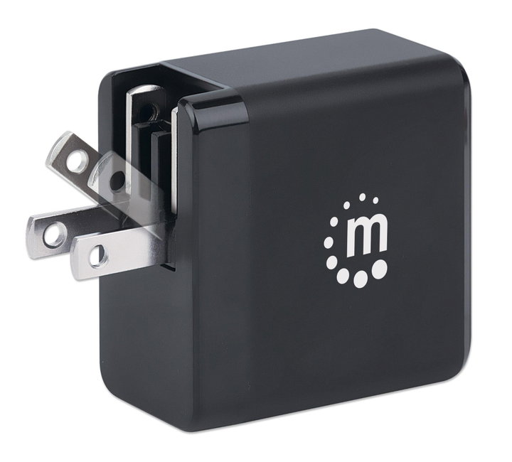 Caricatore da muro GaN Tech 65W USB-C PD viaggio - Manhattan IPW-USB-G65W
