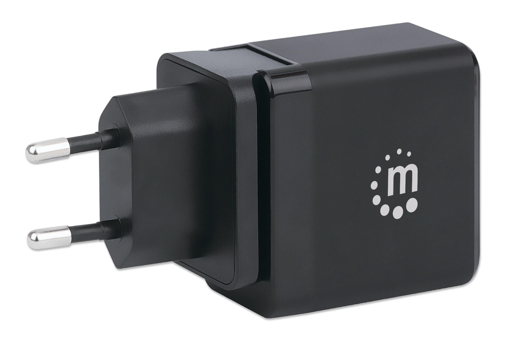 Wall Charger GAN Tech 65 W USB-C PD travel - Manhattan IPW-USB-G 65 W