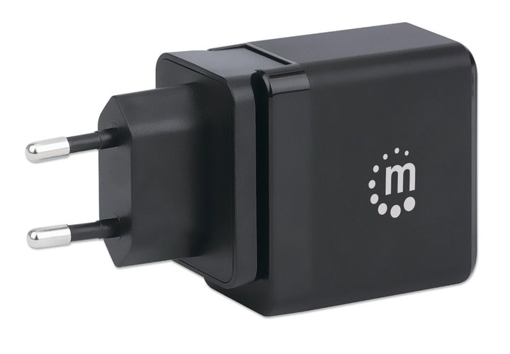 Caricatore da muro GaN Tech 65W USB-C PD viaggio - Manhattan IPW-USB-G65W