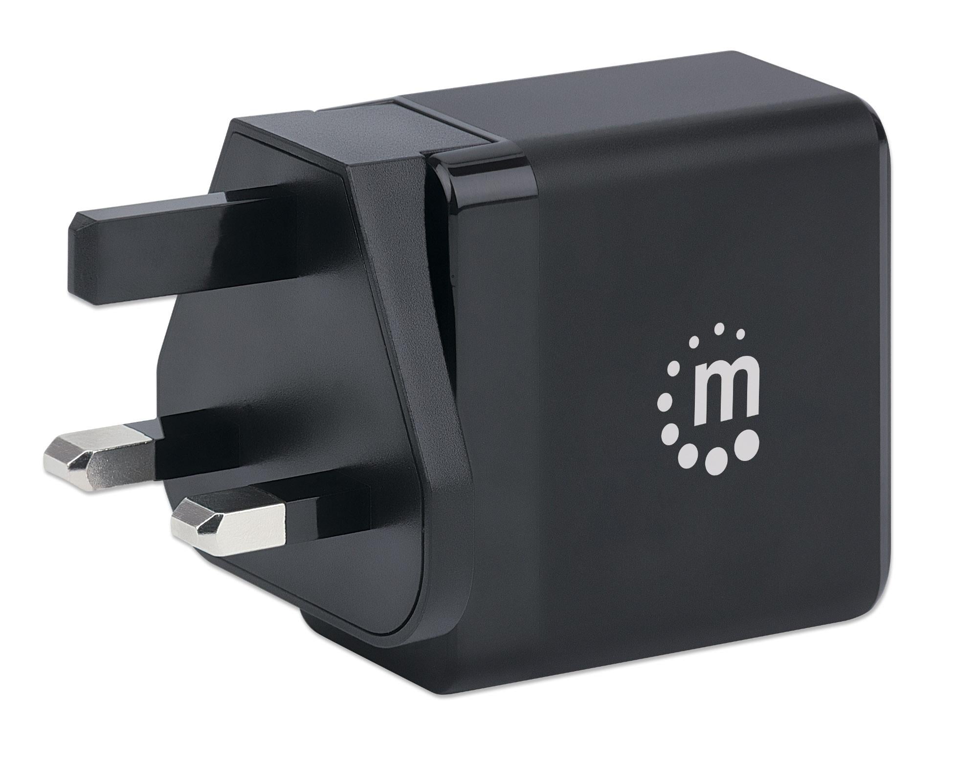 Wall Charger GAN Tech 65 W USB-C PD travel - Manhattan IPW-USB-G 65 W