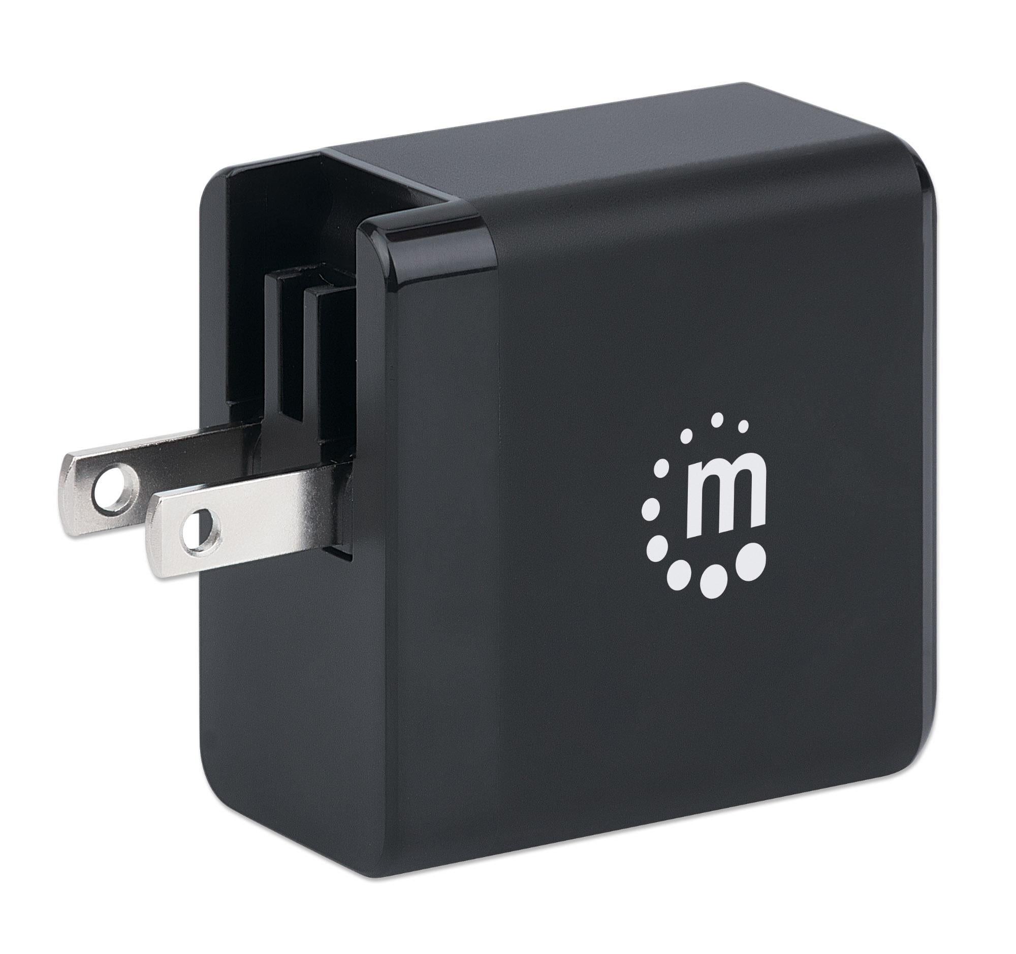 Wall Charger GAN Tech 65 W USB-C PD travel - Manhattan IPW-USB-G 65 W