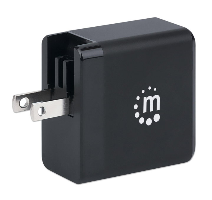 Caricatore da muro GaN Tech 65W USB-C PD viaggio - Manhattan IPW-USB-G65W