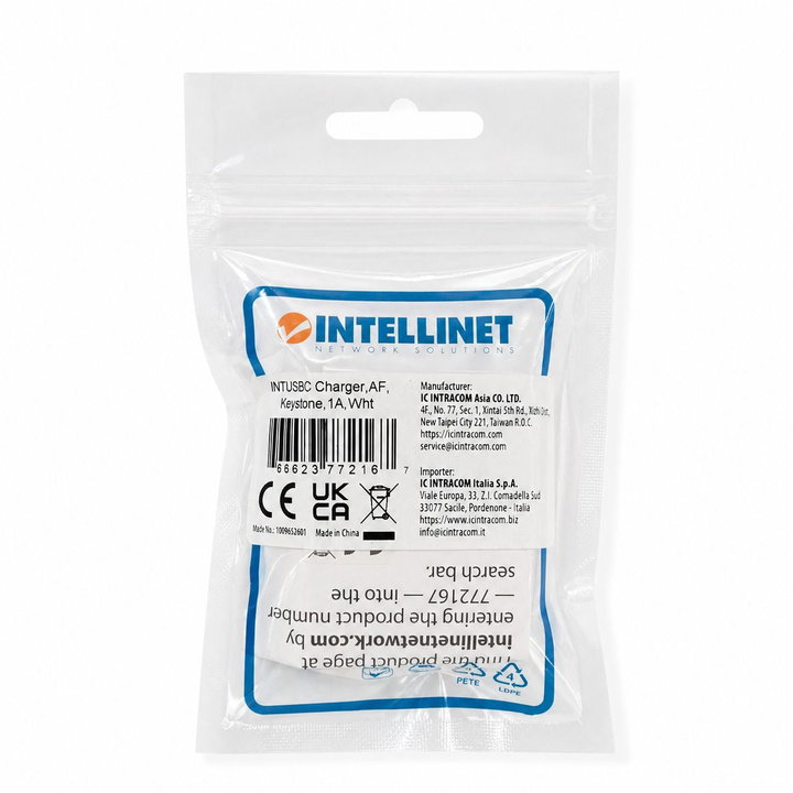 Presa USB con Aggancio Keystone per Ricarica - Intellinet IPW-USB-KEY1A