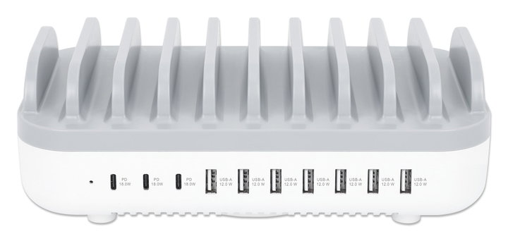 Docking Station Stazione di Ricarica 10 Porte USB 120W - Manhattan IPW-USB-MULTI3C7A