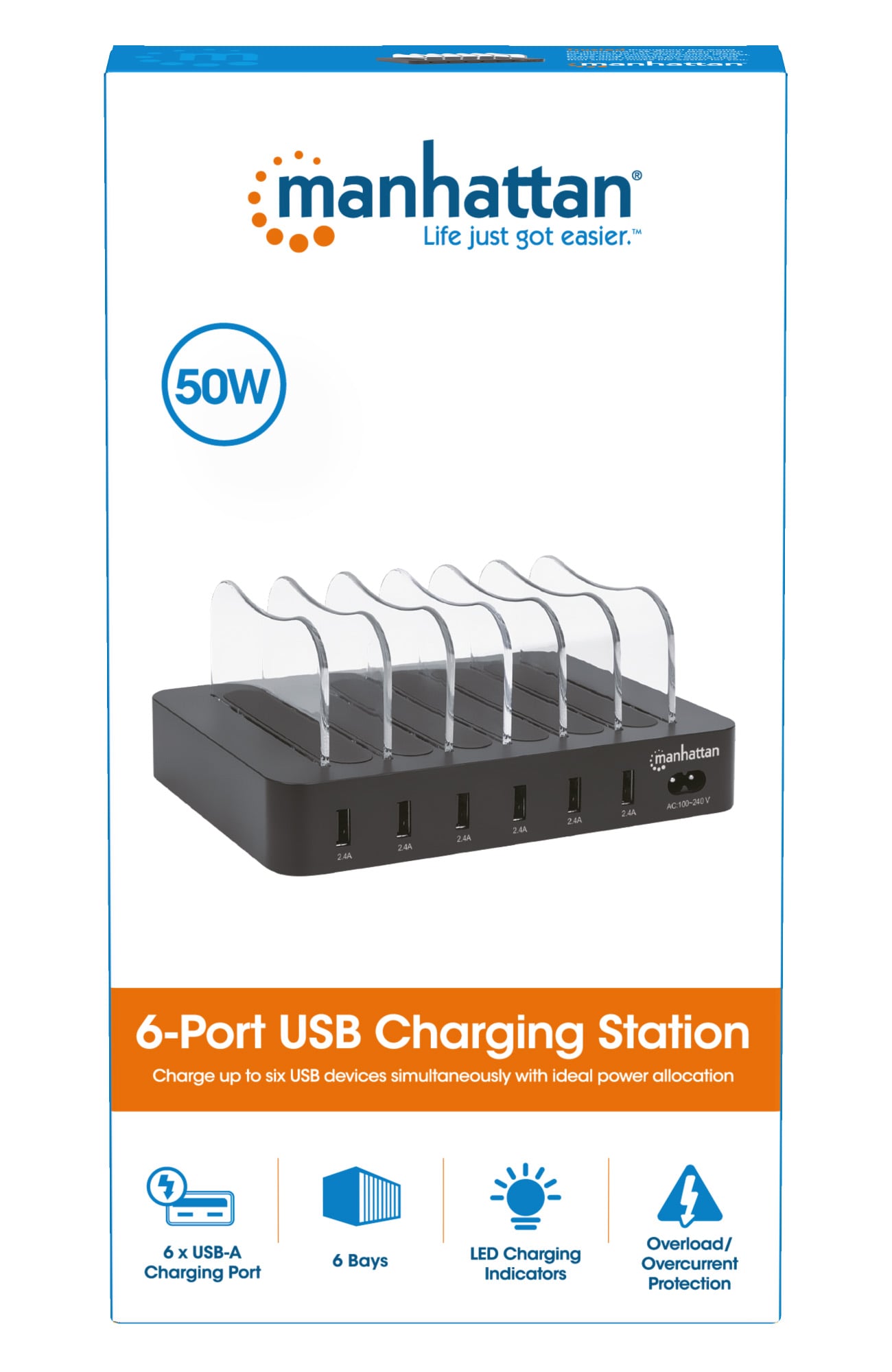 Docking Station 6 charging station USB ports - Manhattan IPW-USB-MULTI 6