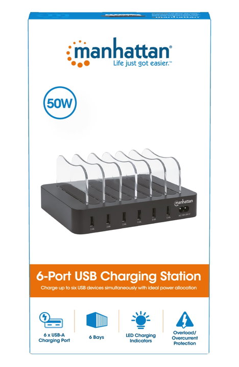 Docking Station Stazione di Ricarica 6 Porte USB - Manhattan IPW-USB-MULTI6