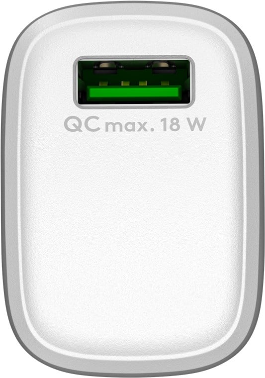 Caricabatterie Ricarica Rapida USB QC 3.0 (18 W) Bianco - Goobay IPW-USB-QB18W