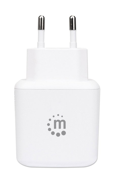 Caricatore USB da Muro QC3.0 18W Quick Charge Bianco - Manhattan IPW-USB-QC3WH