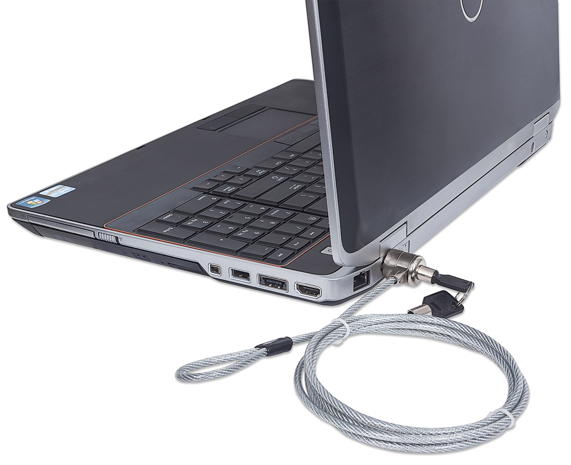 Cavo di Sicurezza in Acciaio con Lucchetto per Notebook - Manhattan IQ-LOK-08-K