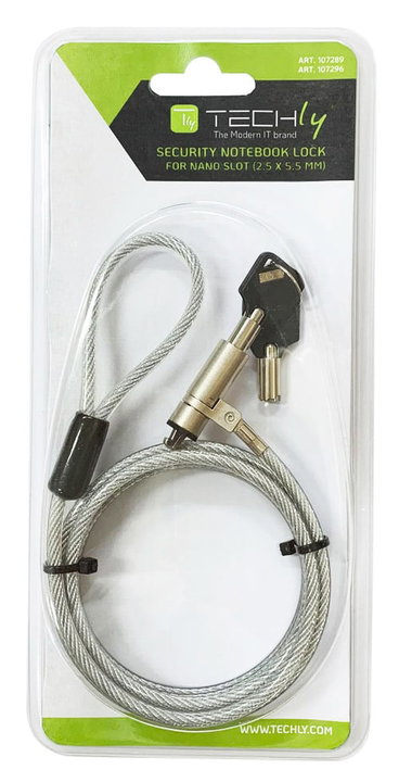 Lucchetto di Sicurezza per Notebook con Chiave, Nano Slot - Techly IQ-LOK-15-K