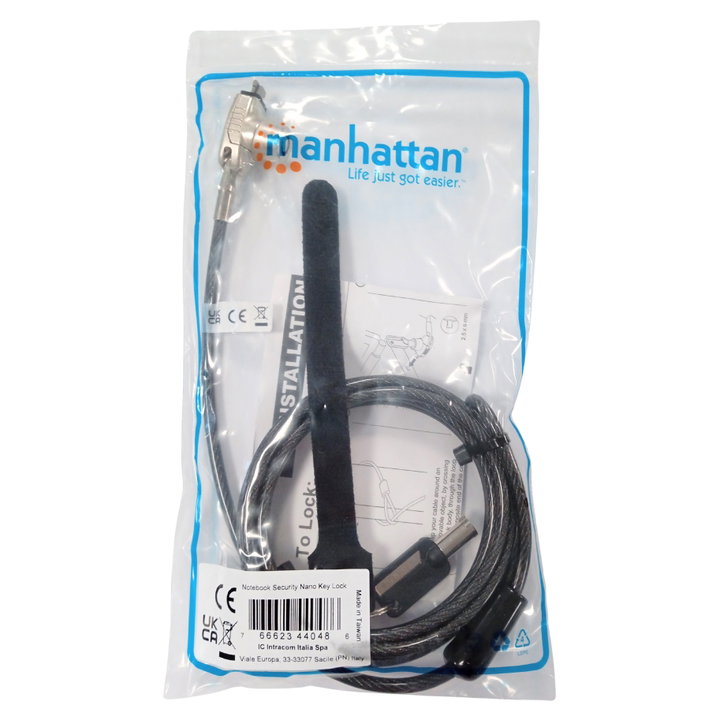 Lucchetto di Sicurezza per Notebook con Chiave per Slot Nano - Manhattan IQ-LOK-15-KMH