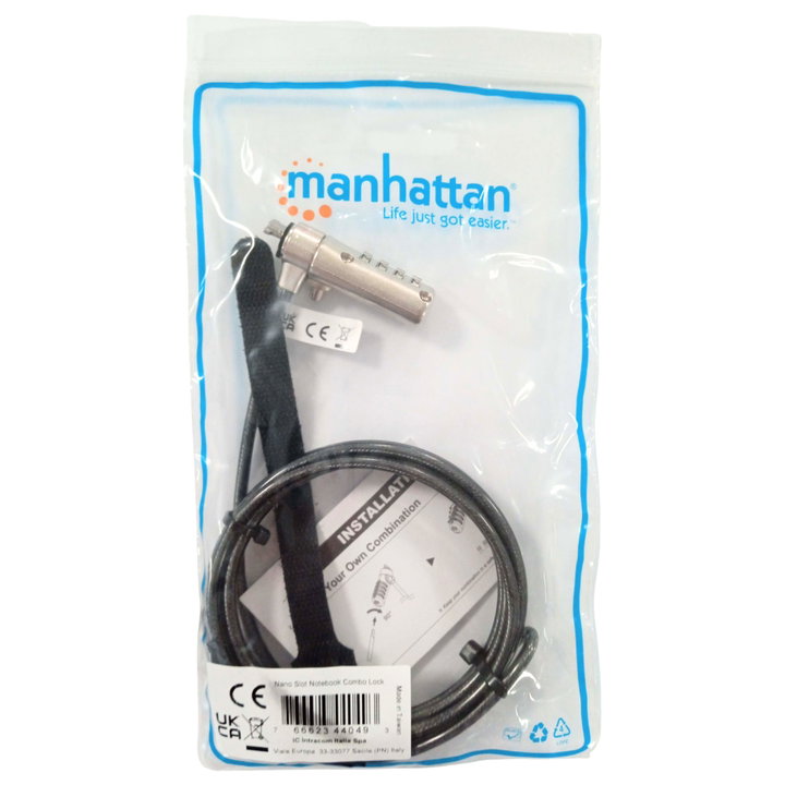 Lucchetto di Sicurezza per Notebook a Combinazione per Slot Nano - Manhattan IQ-LOK-16-KMH
