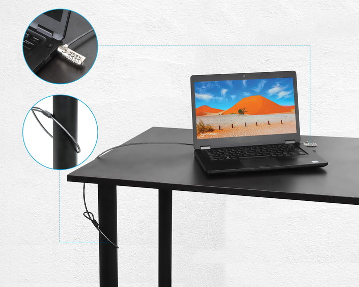 Lucchetto di Sicurezza per Notebook a Combinazione per Slot Nano - Manhattan IQ-LOK-16-KMH