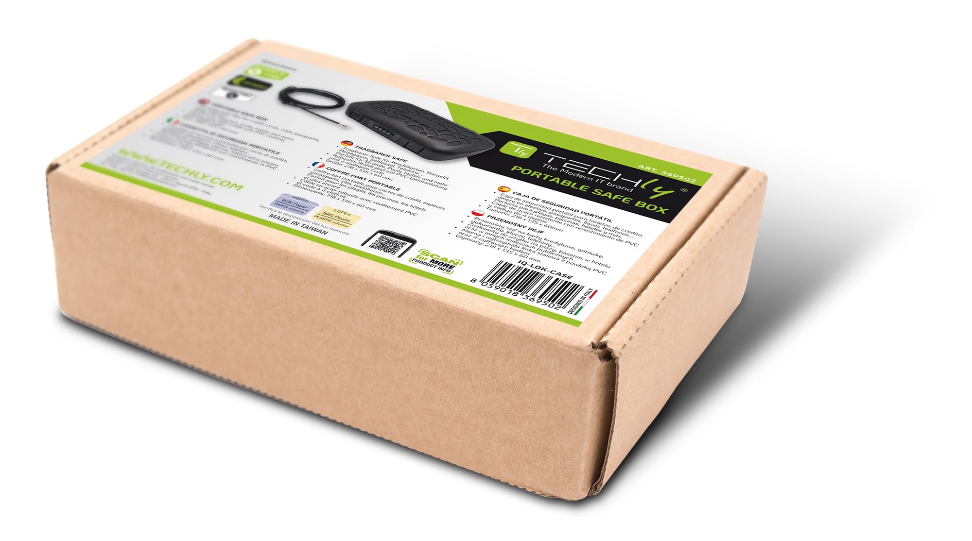 Combination Portable Safe with Steel Cable - Techly IQ-LOK-CASE