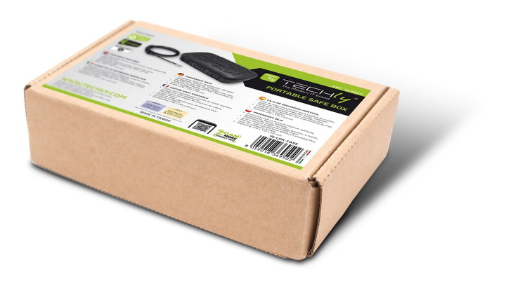 Cassaforte Portatile a Combinazione con Cavo d'Acciaio - Techly IQ-LOK-CASE