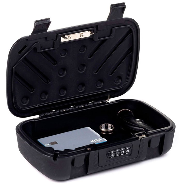 Cassaforte Portatile a Combinazione con Cavo d'Acciaio - Techly IQ-LOK-CASE
