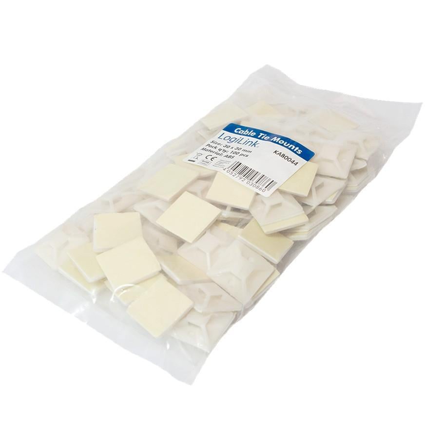Supporto Autoadesivo 28x28 mm per Fascette 100 Pz Beige - Logilink ISWT-103