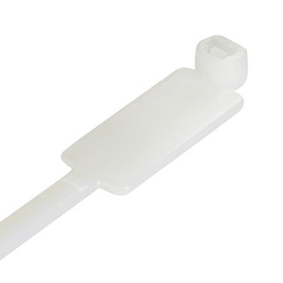 Cable clamps 200 x 4,8 mm with plate 13 x 28 mm 100 pcs white - Techly ISWT- 481