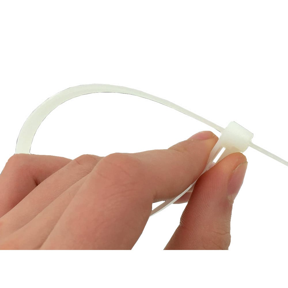 Fascette Fermacavi Riutilizzabili 200x7,6mm in Nylon 100pz Bianco - Techly ISWT-876200