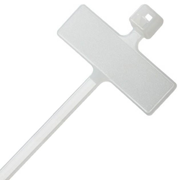 Fascette Fermacavi 100x2,5mm con Targhetta 25x8mm 100 pz Bianco - Techly ISWT-959