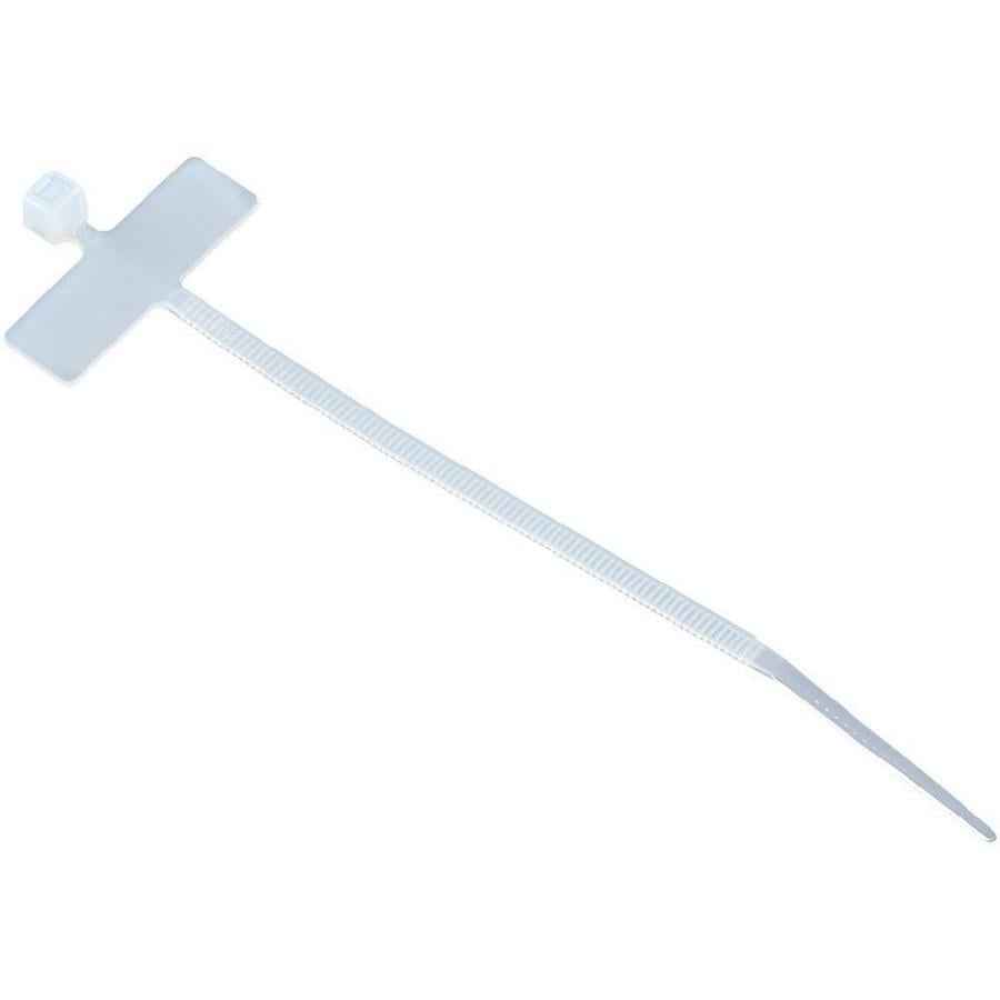 Fascette Fermacavi 100x2,5mm con Targhetta 25x8mm 100 pz Bianco - Techly ISWT-959