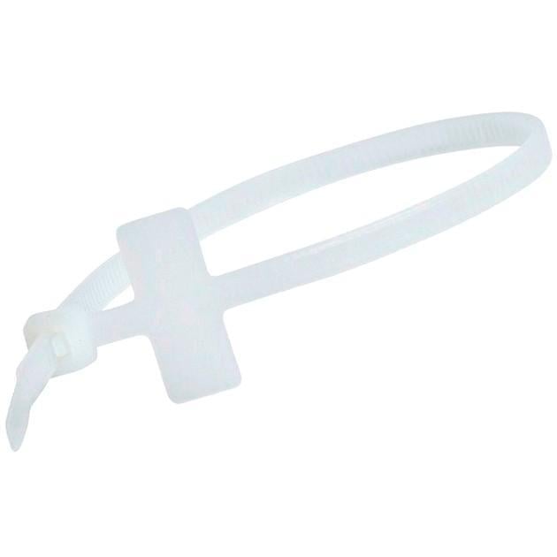 Fascette Fermacavi 100x2,5mm con Targhetta 25x8mm 100 pz Bianco - Techly ISWT-959