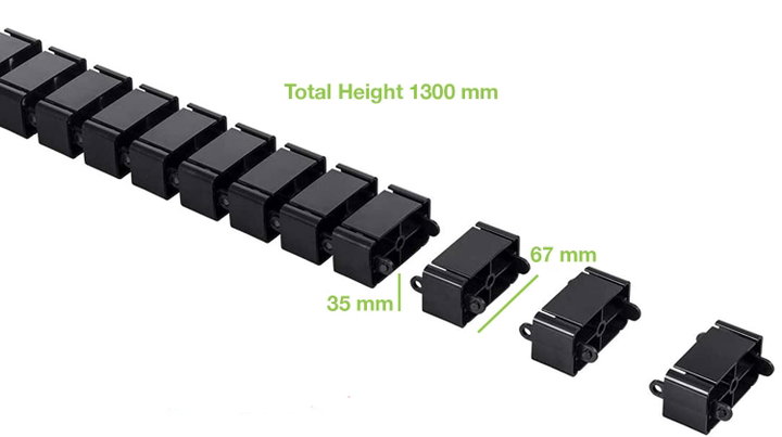 Sheath Cable Picking Flexible Vertebra Cable Picking Length 1300 mm Black - Techly ISWT-CAN- 6735