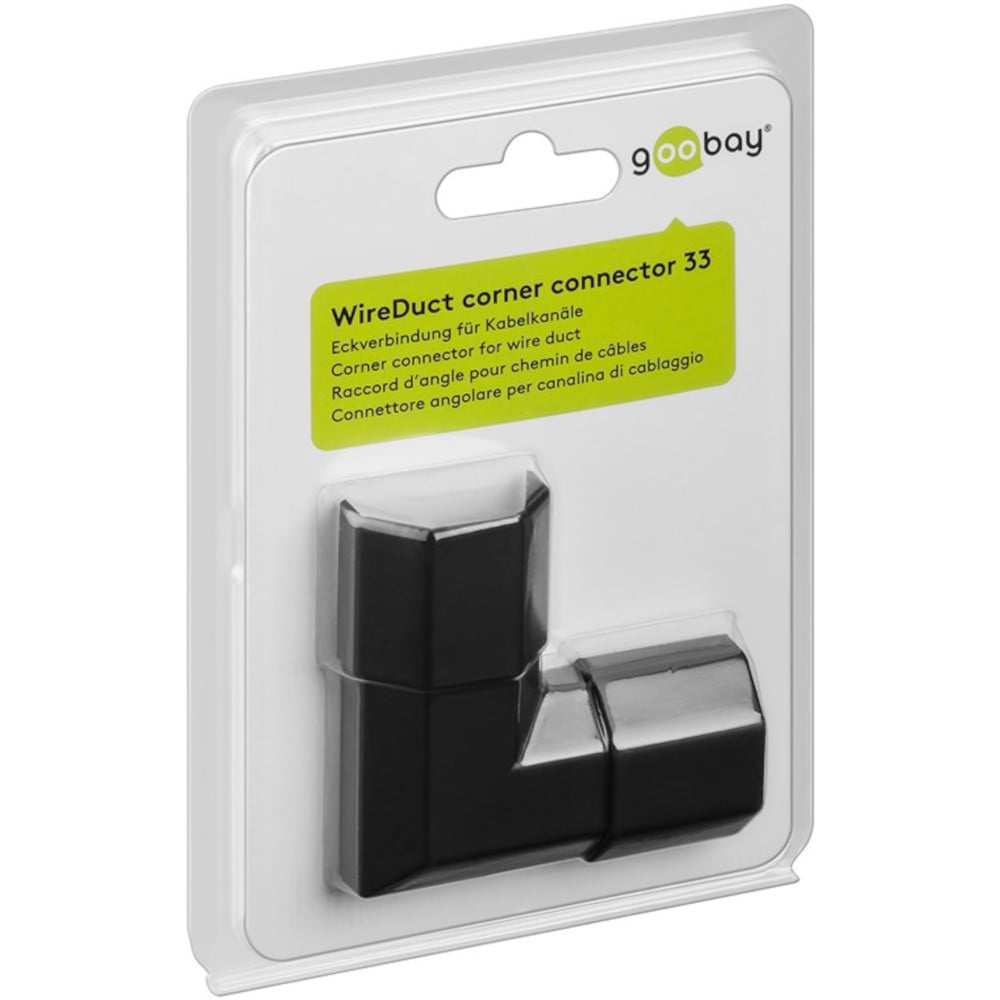 Connettore Angolare per Canalina di Cablaggio 33mm Nero - Goobay ISWT-CAN-A33-CB