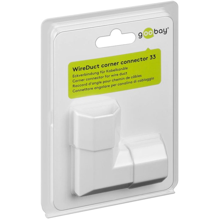 Angle Connector for Cable Channel 33 mm White - Goobay ISWT-CAN-A 33 -CW