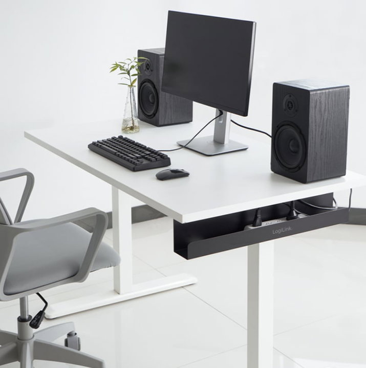 Cable Management Tray Under Desk 60 cm Black - Logilink ISWT-CAN-TRAY
