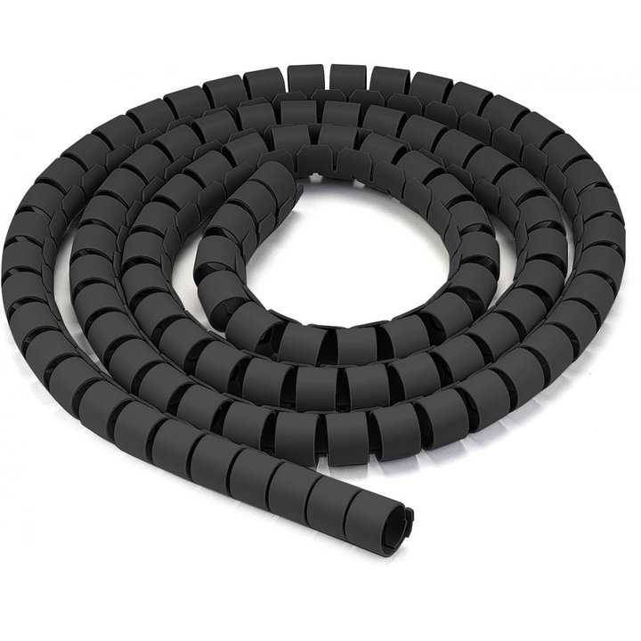 Coat Cables Diameter 25 mm Spiral 20 m Black - Techly ISWT-CAN 2 -BK 20