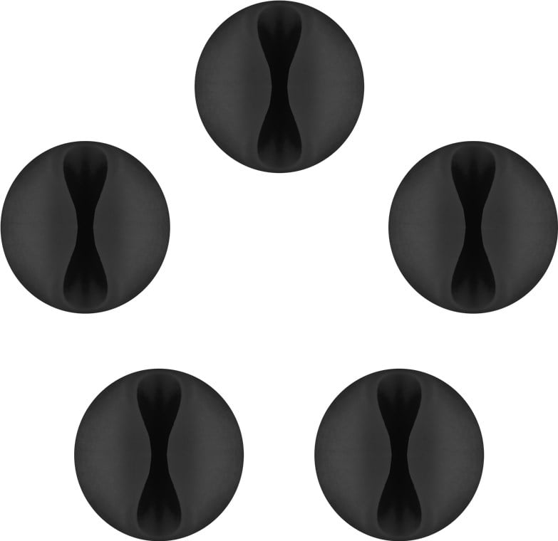 Set Fermacavo Adesivi da Scrivania Nero - Goobay ISWT-CL-5BK