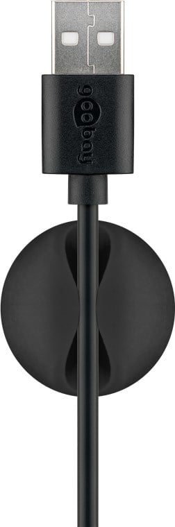 Set Fermacavo Adesivi da Scrivania Nero - Goobay ISWT-CL-5BK