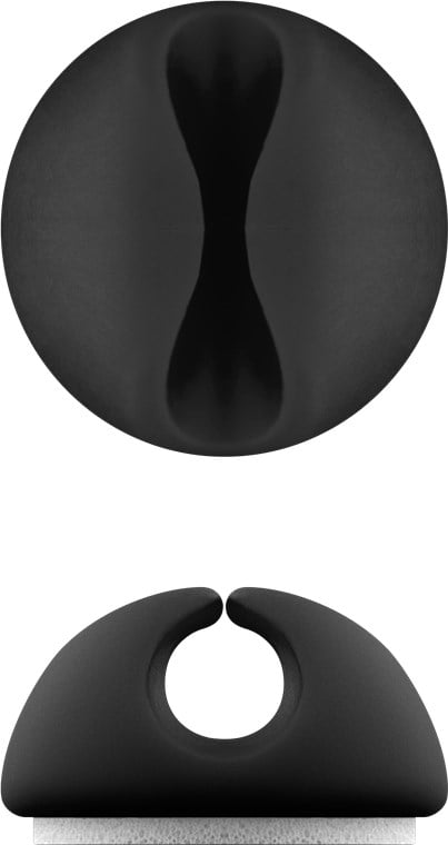 Set Fermacavo Adesivi da Scrivania Nero - Goobay ISWT-CL-5BK