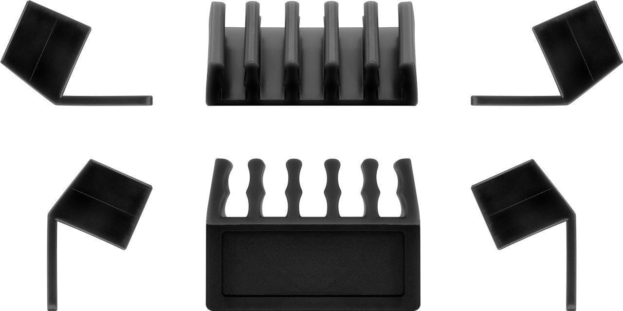 Set 2 Fermacavo da Scrivania a cinque posti Nero - Goobay ISWT-CL-5SLBK