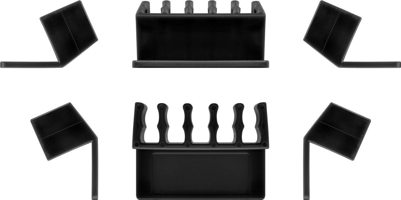 Set 2 Fermacavo da Scrivania a cinque posti Nero - Goobay ISWT-CL-5SLBK