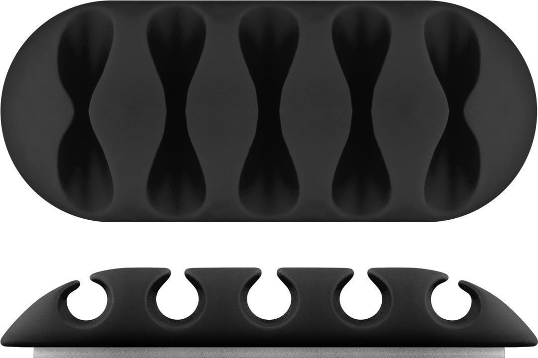 Clip Fermacavo Set da 5 pz Varie Misure Nero - Goobay ISWT-CL-SET5BK