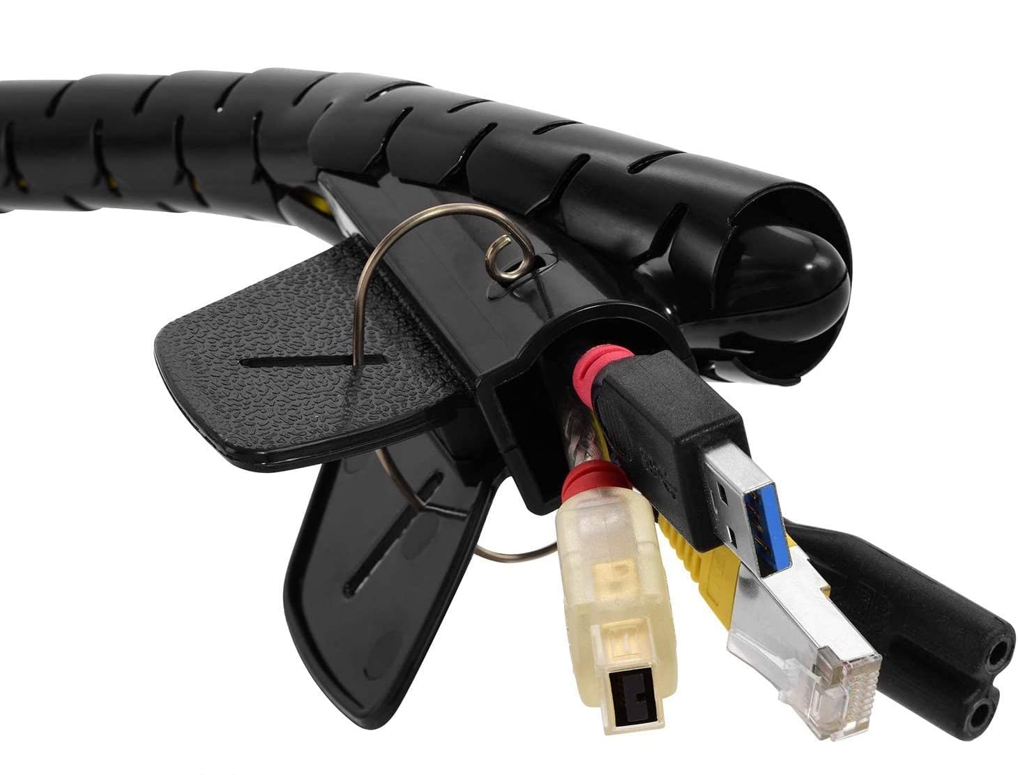 Guaina Raccogli Cavi ø 25mm Lunghezza 2,5m con Inseritore - Techly ISWT-KIT-BK