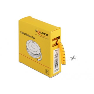 Scatola Segnacavo Giallo 500 Pezzi Numero 2 - Delock ISWT-MARK-2-500