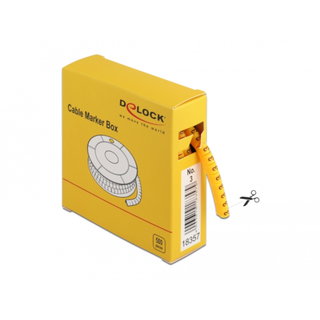 Scatola Segnacavo Giallo 500 Pezzi Numero 3 - Delock ISWT-MARK-3-500